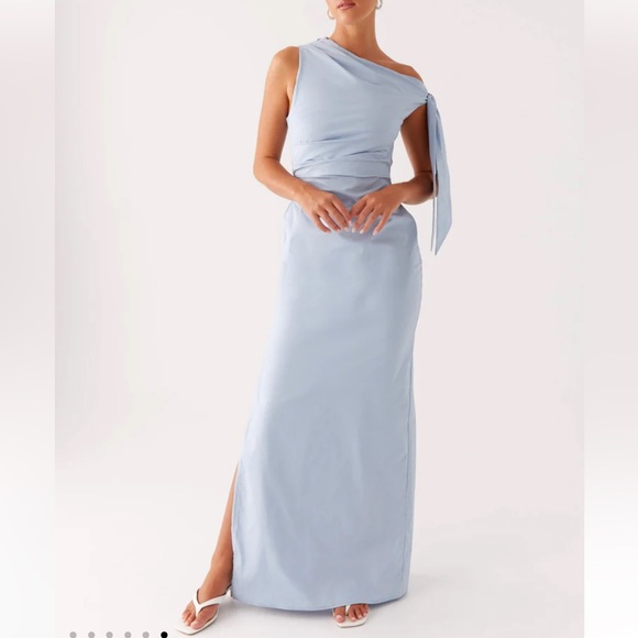 Peppermayo Dresses & Skirts - Peppermayo Light Blue One-Shoulder Maxi Dress